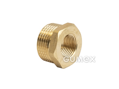 Šroubení pro kapaliny redukované, vnější závit G 1/4" - vnitřní závit G 1/8", 10bar, -5°C/+100°C, mosaz